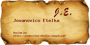 Jovanovics Etelka névjegykártya